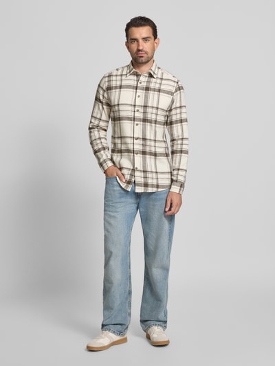 Lindbergh Vrijetijdsoverhemd met knoopsluiting Offwhite - 1