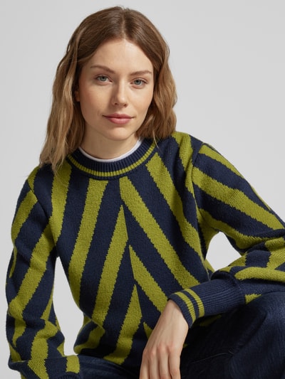 B.Young Gebreide pullover met ronde hals, model 'Milo' Donkerblauw - 3