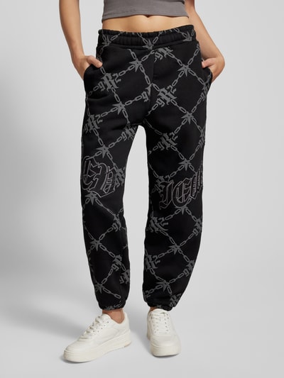 Review Sweatpants met labeldetail Zwart - 4