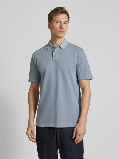 ARMANI EXCHANGE Poloshirt met korte knoopsluiting Rookblauw - 4