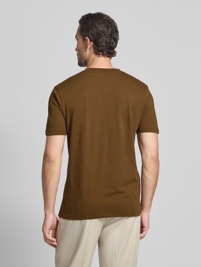 HUGO T-shirt o kroju regular fit z czystej bawełny model ‘DULIVIO’ Orzechowy 5