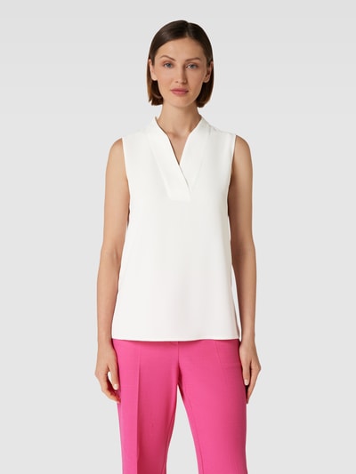 Esprit Collection Bluse mit Kontrastbesatz aus Satin Offwhite 4