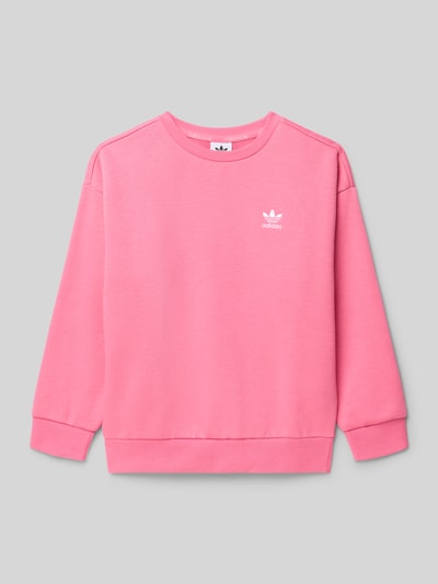 adidas Originals Sweatshirt met labelstitching Felroze - 1