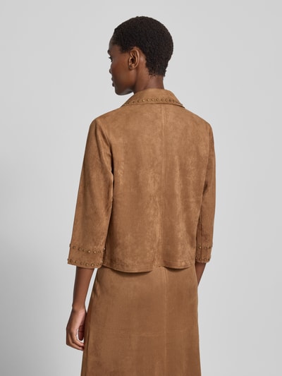 Betty Barclay Żakiet z imitacji skóry z nitami Koniakowy 5