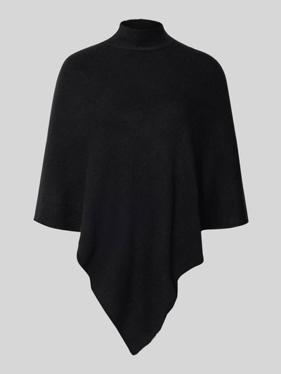 Pieces Loose fit gebreide poncho met ronde hals en kraag, model 'FORTUNA' Zwart - 2