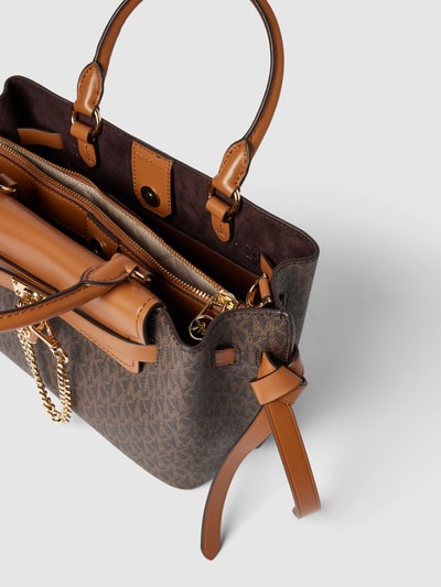 MICHAEL Michael Kors Handtas met all-over logo, model 'HAMILTON' Donkerbruin - 4