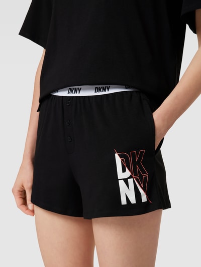 DKNY T-shirt met labelprint Zwart - 3