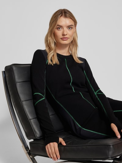 Marc Cain Knielanges Kleid mit Kontrastnähten Black 3