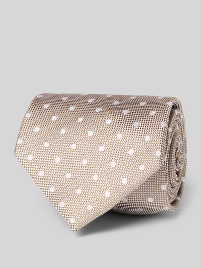 JOOP! Collection Zijden stropdas met structuurmotief Beige - 1