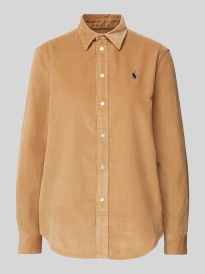 Polo Ralph Lauren Relaxed fit corduroy blouse met logostitching Camel - 2