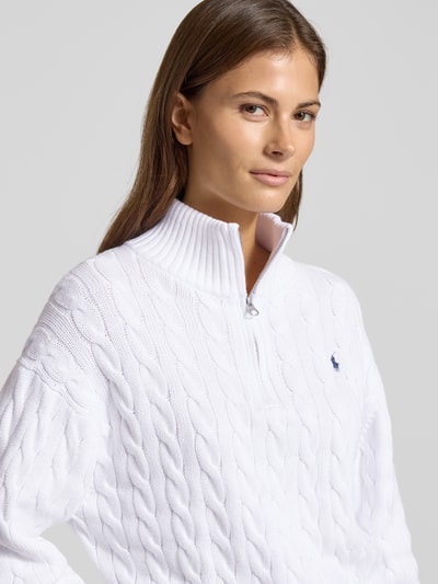 Polo Ralph Lauren Sweter o kroju regular fit z imitacji dzianiny Biały 3