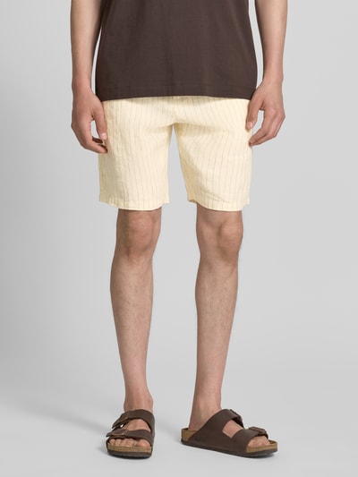 GANT Straight Fit Leinenshorts mit Gesäßtaschen Offwhite 4