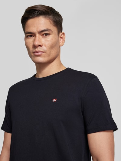 Napapijri T-shirt met ronde hals, model 'SALIS' Zwart - 3