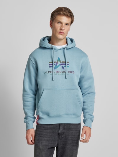 Alpha Industries Bluza z kapturem z nadrukiem z logo Jasnoszary 4