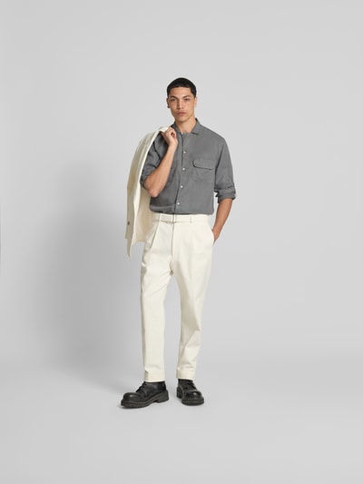 Officine Générale Hemdjacke aus reinem Lyocell Stein 1