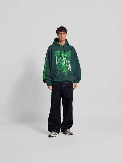 VETEMENTS Wide Fit Jeans mit Logo-Patch Dunkelblau 1