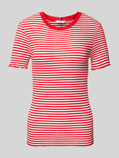 Tommy Hilfiger Slim Fit T-Shirt mit Streifenmuster Rot 2