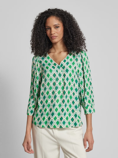 More & More Blouse met V-hals Lichtgroen - 4