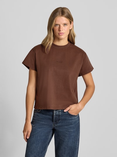 OH APRIL Boxy Fit T-Shirt aus reiner Baumwolle Dunkelbraun 4