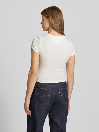 Tommy Jeans Slim Fit T-Shirt aus Baumwoll-Mix Weiss 5