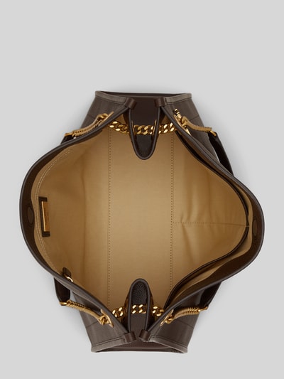 Lauren Ralph Lauren Henkeltasche aus Kalbsleder mit Kettenhenkel Dunkelbraun 5