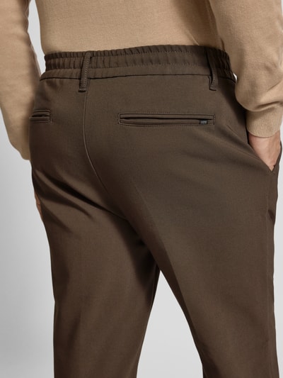 Casual Friday Chino met achterzakken, model 'Marc' Donkerbruin - 3
