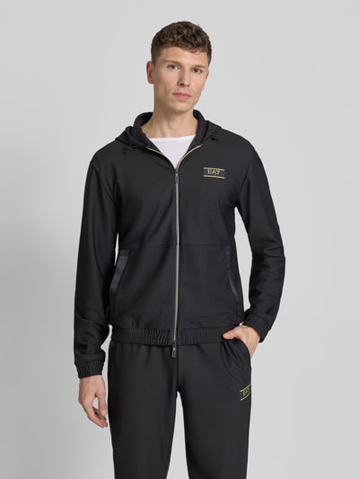 EA7 Emporio Armani Regular Fit Sweatjacke mit Logo-Patch Black 4