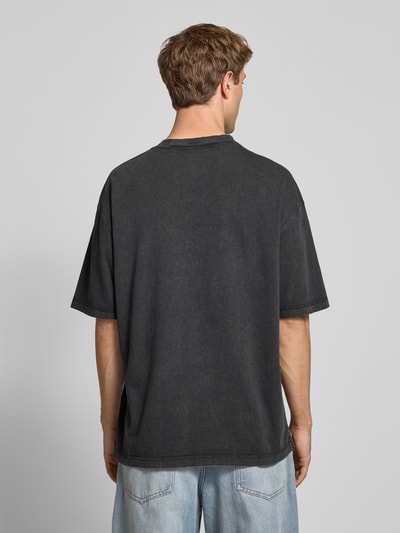 Hugo Blue T-Shirt mit Label-Print Modell 'Nebute' Black 5