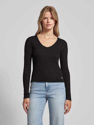 Calvin Klein Jeans Shirt met lange mouwen en labelpatch Zwart - 4