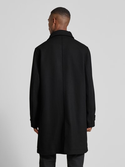 BOSS Orange Regular fit lange wollen jas met platte kraag, model 'OCOZIER' Zwart - 5