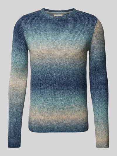 Blend Gebreide pullover met ribboorden Petrol - 2