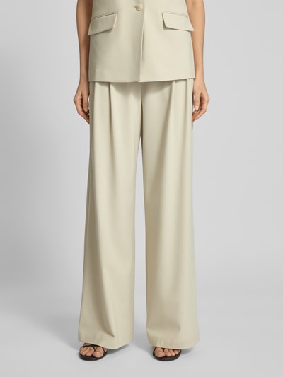 Jake*s Collection Straight Leg Stoffhose mit Bundfalten Kitt 4