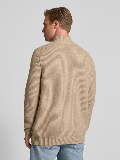 JAKE*S STUDIO MEN Gebreide pullover met opstaande kraag Beige - 5