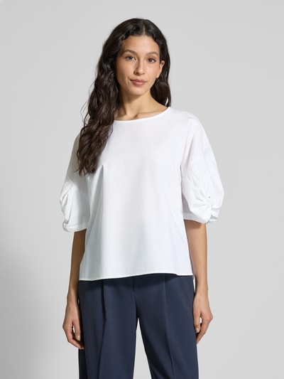 Emporio Armani Relaxed Fit Blusenshirt mit 3/4-Arm Weiss 4