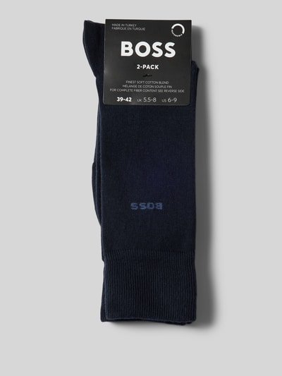 BOSS Socken mit Label-Print im 2er-Pack Dunkelblau 3