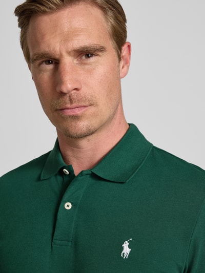 Polo Ralph Lauren Slim fit poloshirt met labelstitching Donkergroen - 3