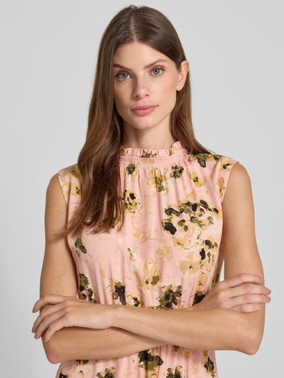 Zero Knielanges Kleid aus Viskose mit Schlüsselloch-Ausschnitt Hellrosa 3