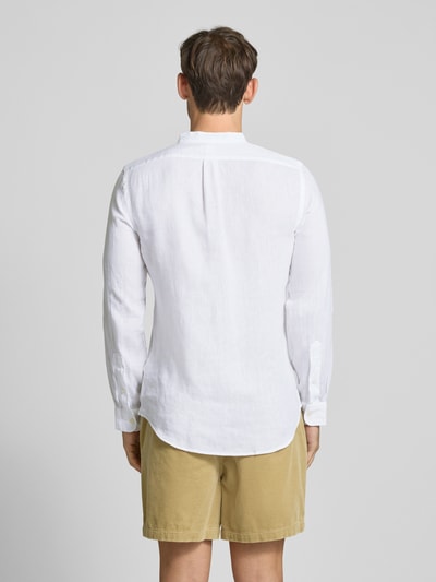 Polo Ralph Lauren Slim Fit Leinenhemd mit Stehkragen Beige 5