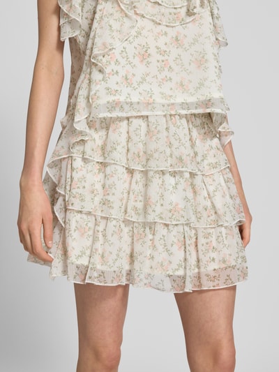 Gina Tricot Minirock mit elastischem Bund Ecru 3