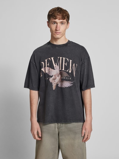REVIEW T-Shirt mit Label-Print Black 4