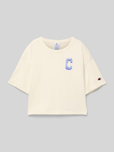 CHAMPION T-Shirt mit Logo-Print Sand 1