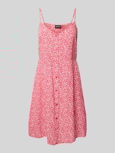 Pieces Fließendes Freizeitkleid mit Allover-Muster Modell 'TALA' Hellrot 2