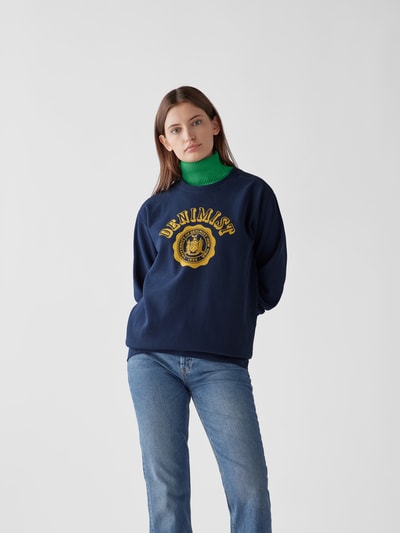 Denimist Sweatshirt mit Label-Print Dunkelblau 4