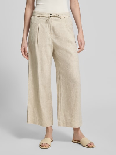 Christian Berg Woman Leinenhose mit Bindegürtel Sand Melange 4