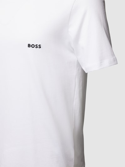 BOSS T-shirt met labeldetail in een set van 3 stuks Roestrood - 2