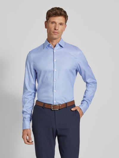 Jake*s Slim fit zakelijk overhemd met kentkraag Koningsblauw - 4