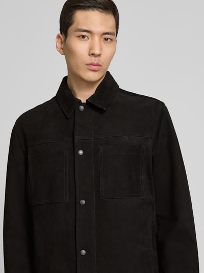 BOSS Orange Jacke in Leder-Optik Modell 'Jomare' Black 3