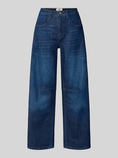 Produktfoto, Barrel Jeans aus Baumwoll-Mix Modell 'OHIO' von MAC, dunkelblaue Waschung, gerade Form, Damen Barrel Jeans von MAC