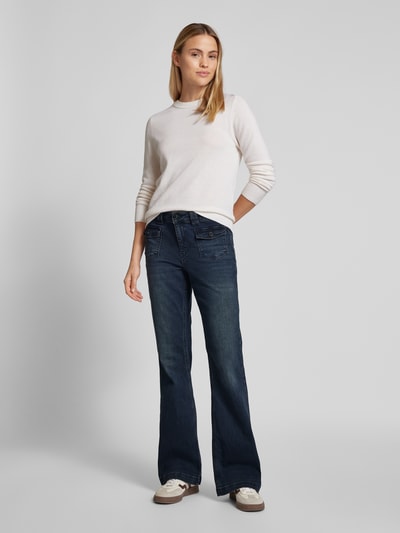 MAC Flared Fit Jeans aus reiner Viskose mit Cargotaschen Dunkelblau 1