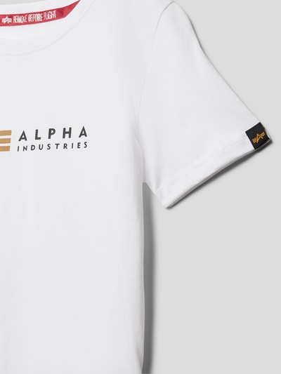 Alpha Industries T-Shirt mit Label-Print Modell 'Label' Weiss 2